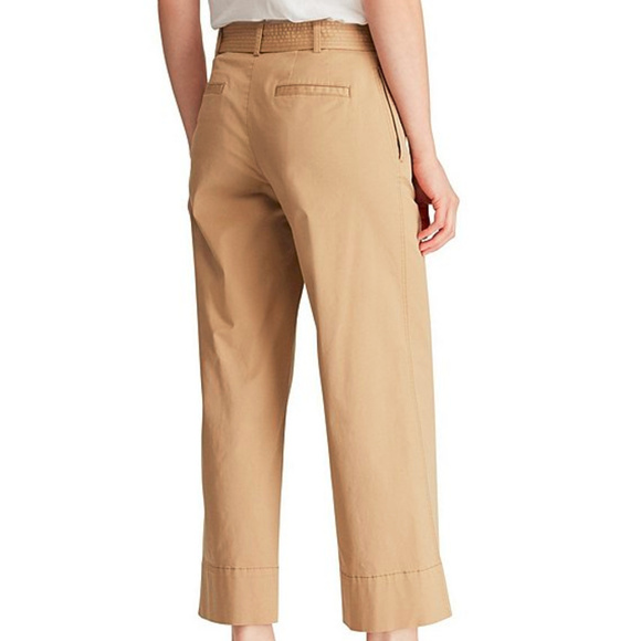 Lauren Ralph Lauren -Twill Cropped Wide-Leg Pants - Picture 2 of 5